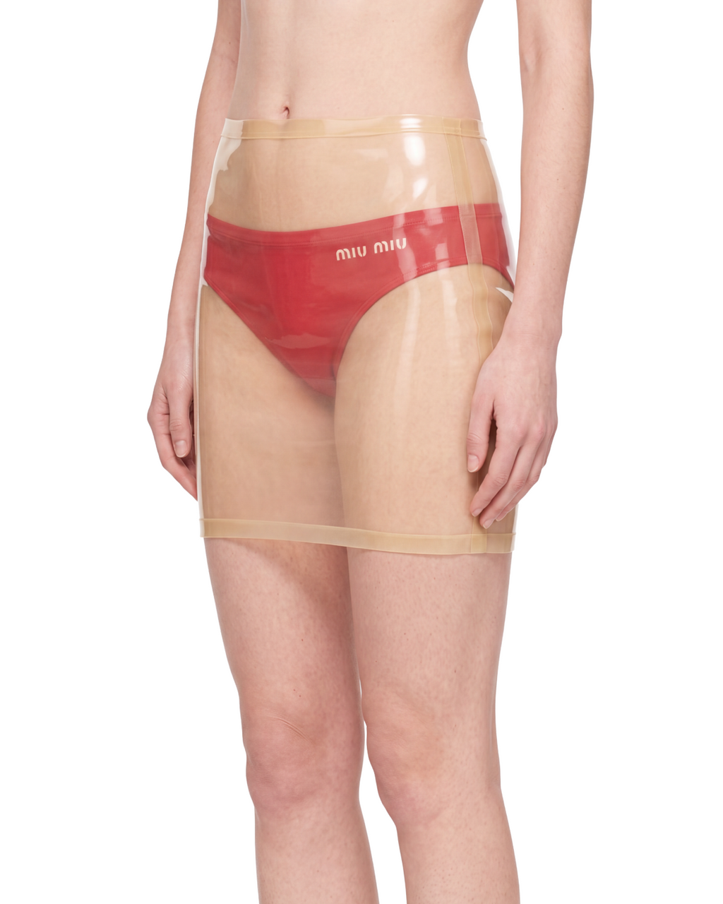 Transparent Latex Mini Skirt