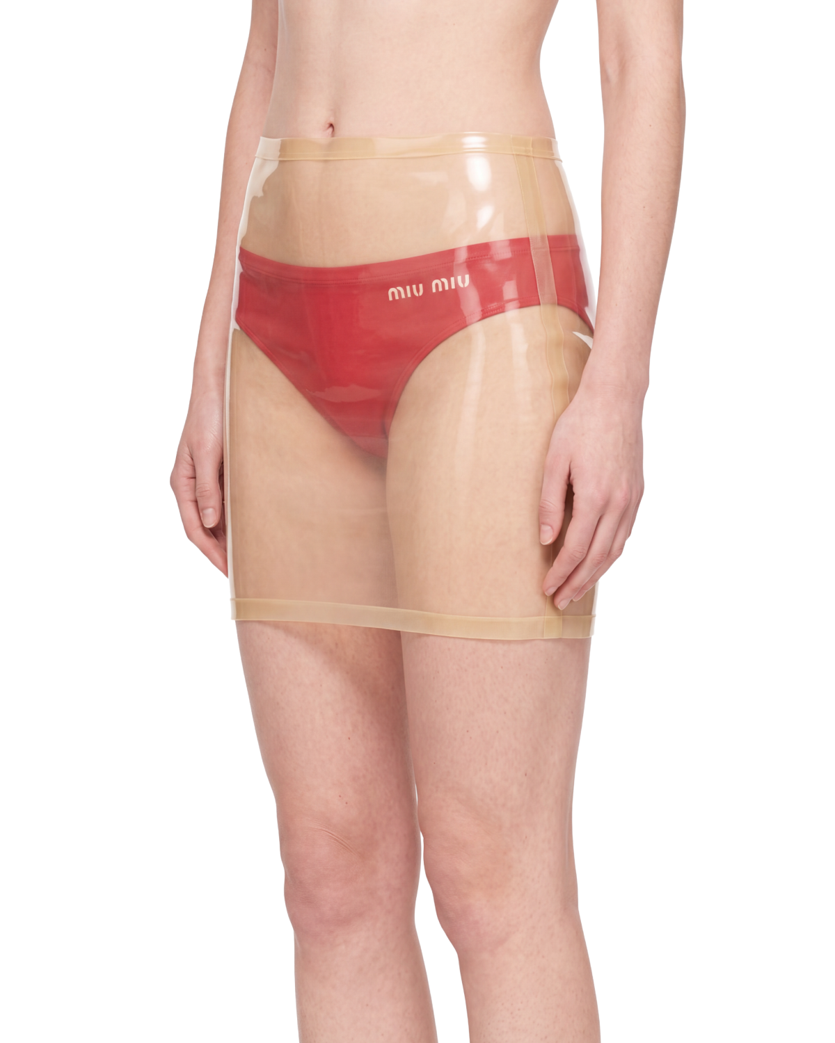 Transparent Latex Mini Skirt