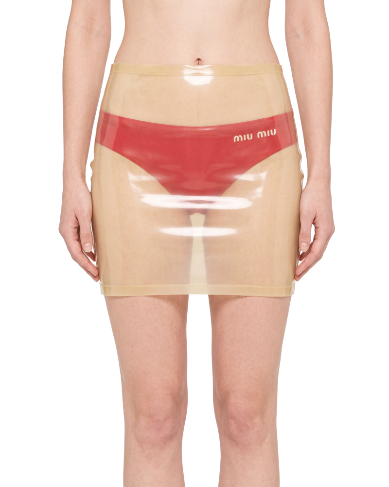 Transparent Latex Mini Skirt