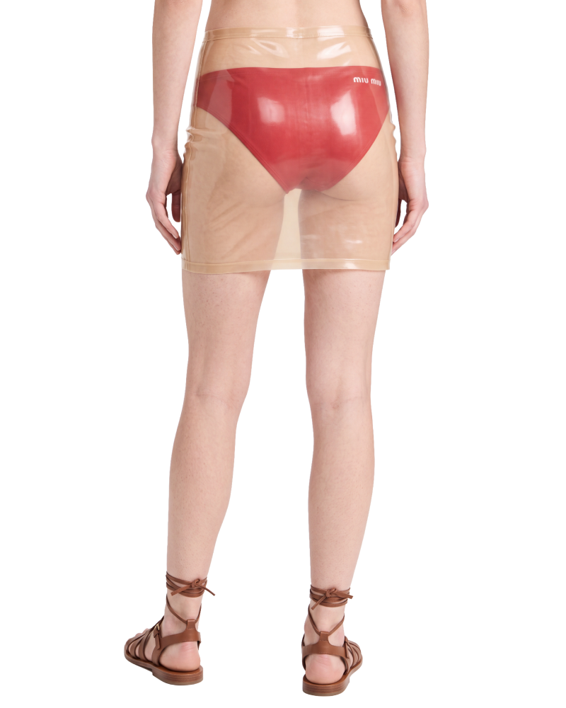 Transparent Latex Mini Skirt