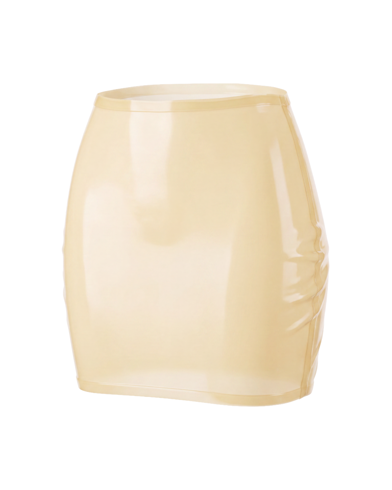 Transparent Latex Mini Skirt