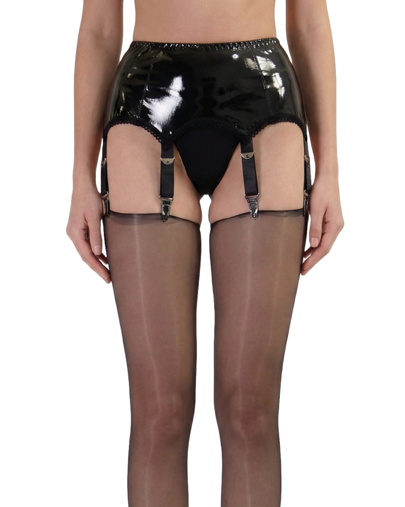 High-Waist Garter Belt with Stockings