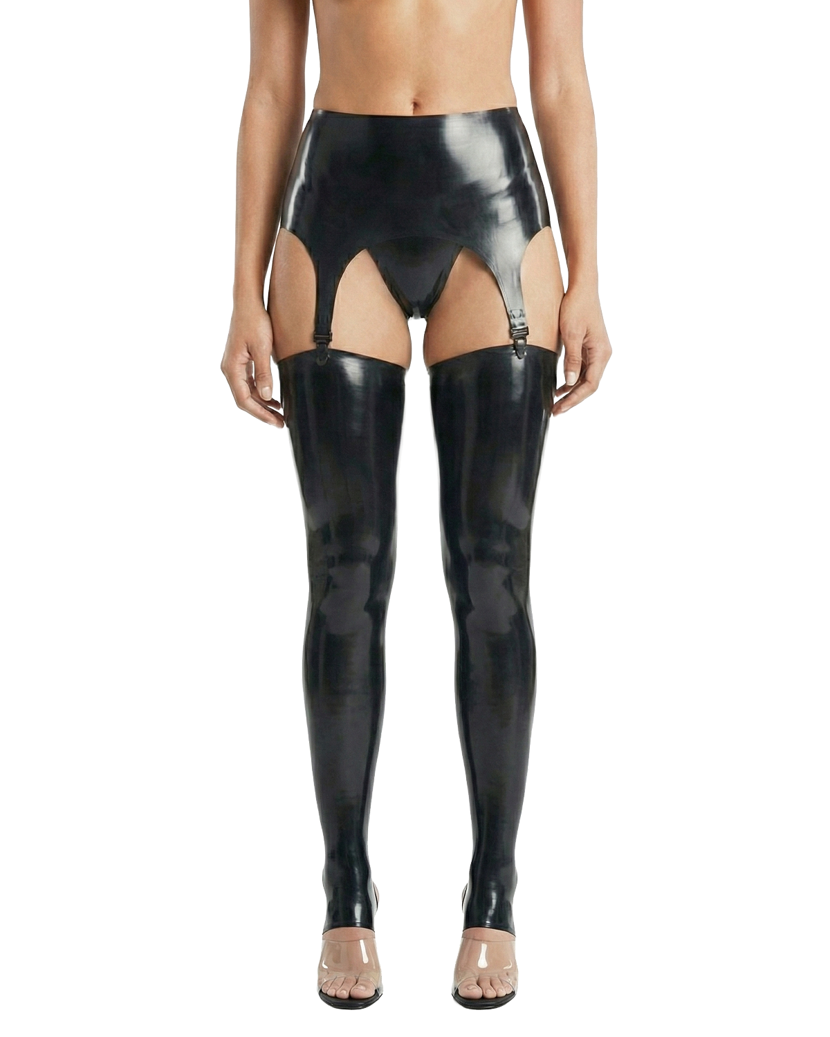 Latex Stirrup Thigh Highs